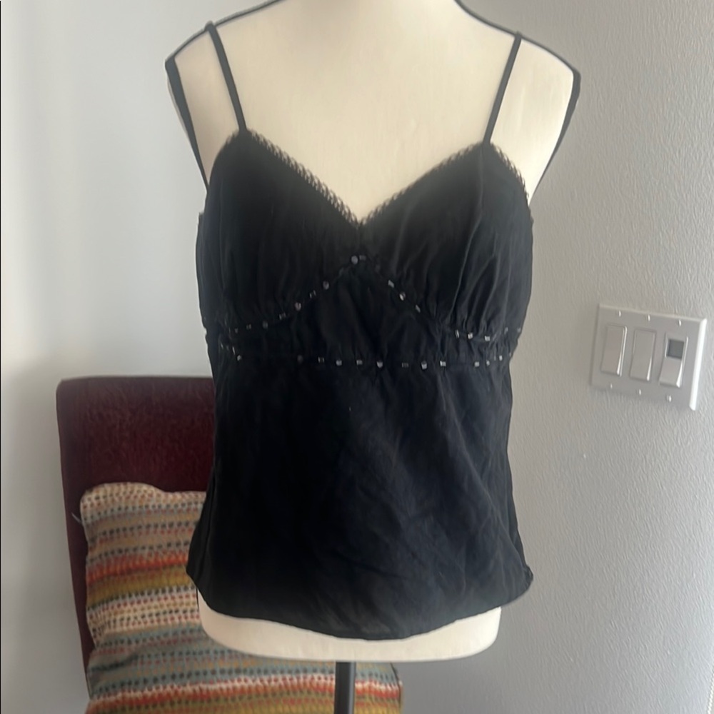 At Last Black Embellished Bustier Camisole
